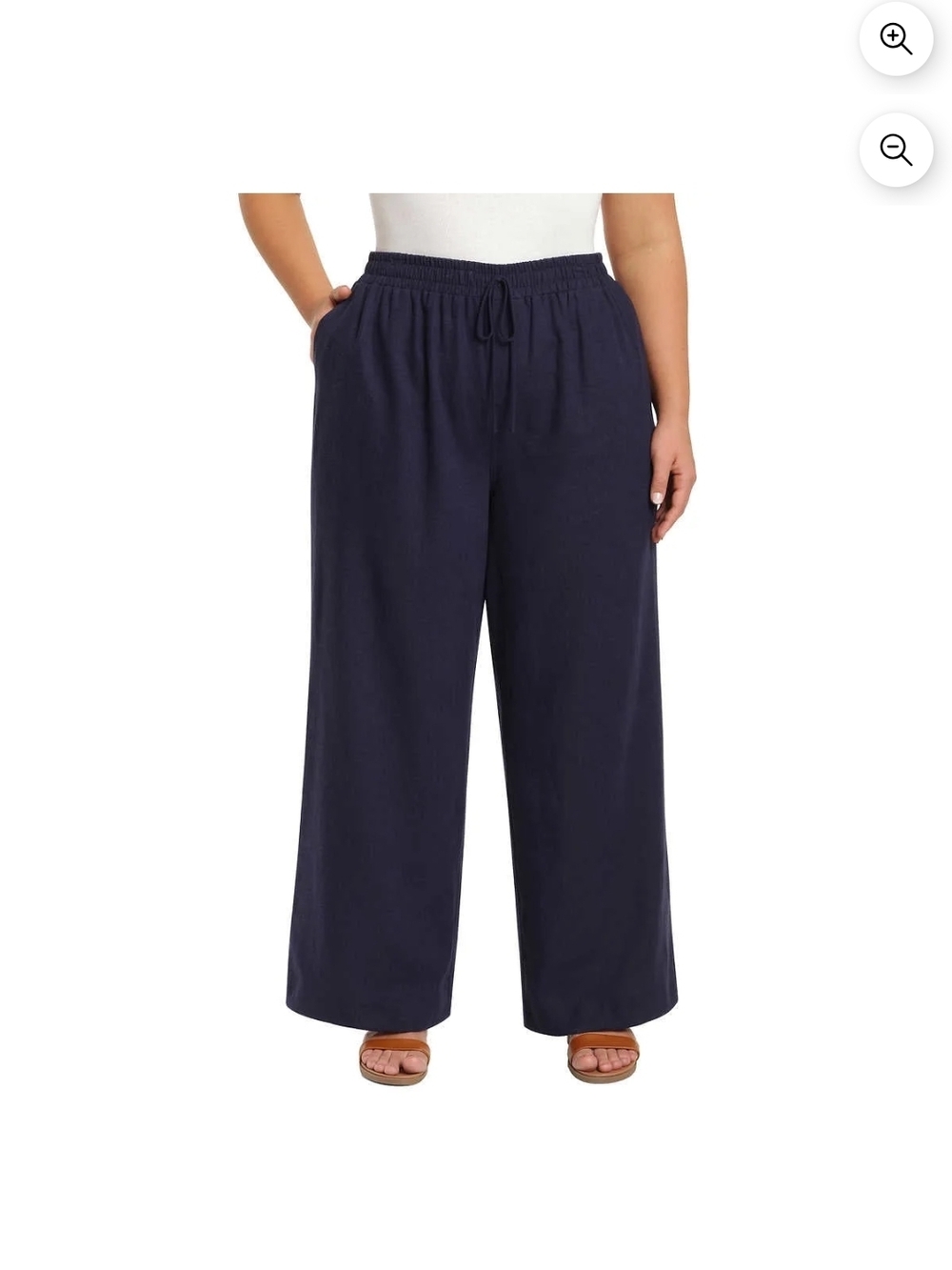Briggs New York Navy Wide-Leg Pull-On Pants